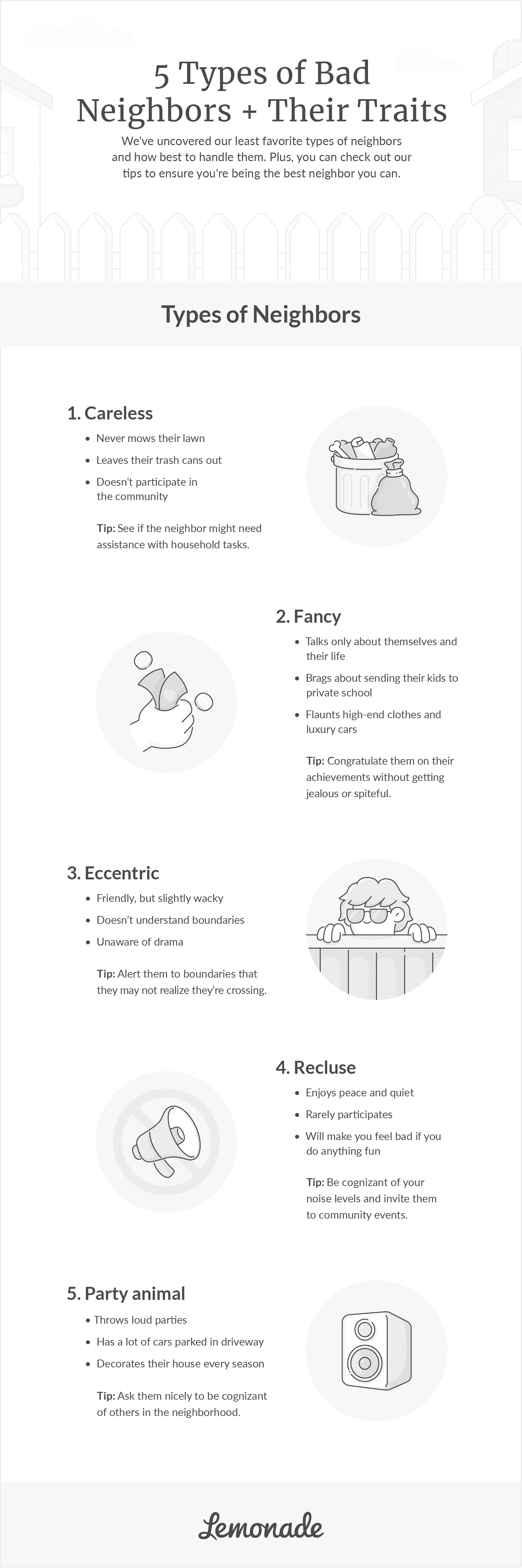 5 types of bad neighbors and their traits